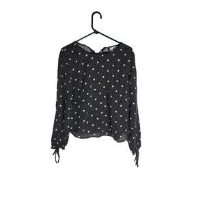 Divided by H&M Polka Dot Long Sleeve Blouse Black 14